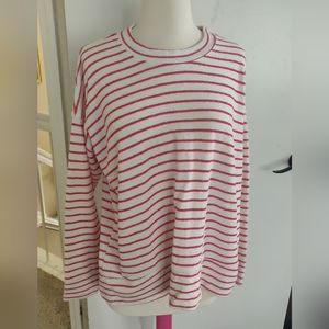 Aerie Red/White Stripe Fleece